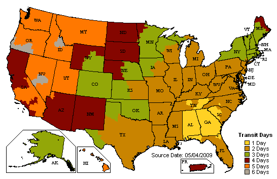 Georgia warehouse delivery time