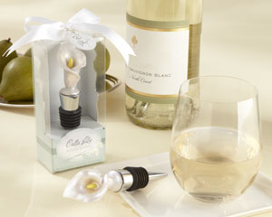 Calla Lily Chrome Bottle Stopper