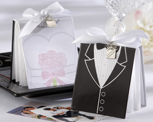 "Side by Side" Bride-and-Groom Photo Album Favors
