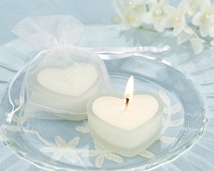 HeartLights Frosted Glass Heart Candles (Set of 4)