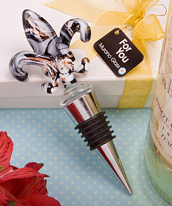 Murano Collection Fleur de lis wine bottle stopper