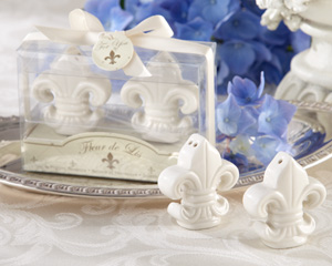 Fleur-de-Lis Ceramic Salt & Pepper Shakers