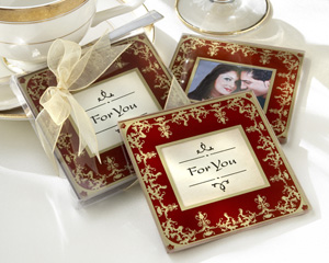 "Imperial" Exquisite Glass Photo Coasters