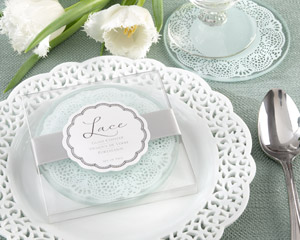 Lace Exquisite Frosted-Glass Coasters