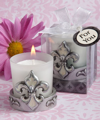 Fleur de Lis candle favors