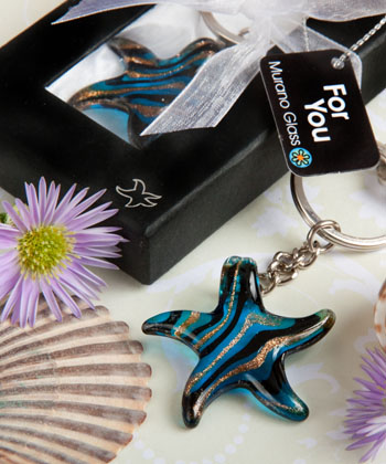 Murano Glass Collection starfish keychain favors