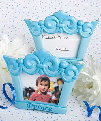 Blue crown design photo/place card frames