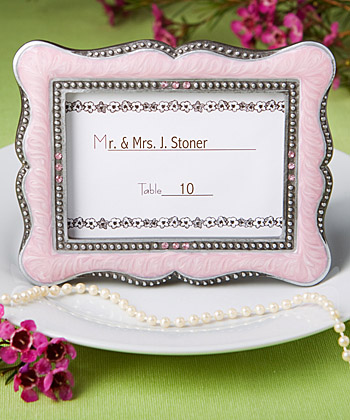 Victorian design frame/place-card holders - Blue/Pink