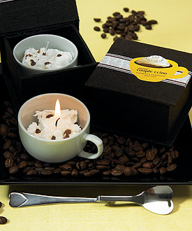 Sweet Couple-ccino Mocha Scented Cappuccino Candle in Hand-made Gift Box