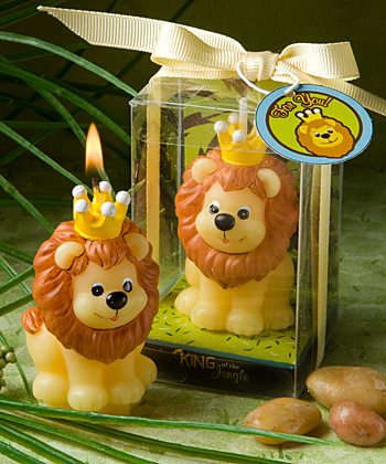 Adorable King of the Jungle Collection candle favors