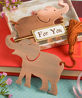 Alluring elephant bookmark favor