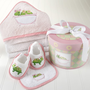Tillie the Turtle - Four-Piece Hat Box Bath Time Gift Set