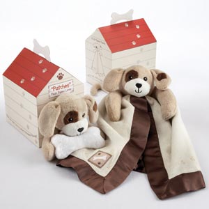 "Patches" Plush Puppy Lovie in Adorable Dog-House Gift Box