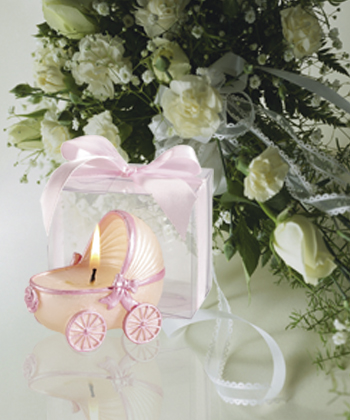 Baby carriage candle