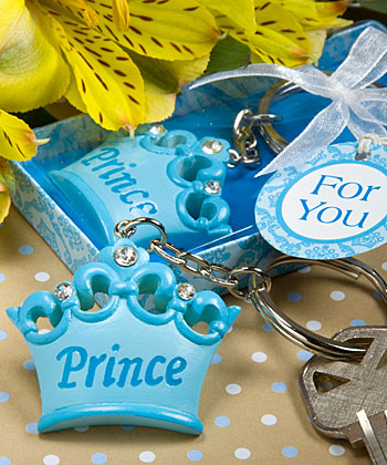 Pink - blue crown themed princess - prince key chains
