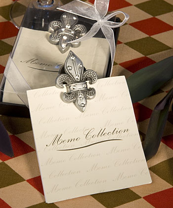 Fleur De Lis Design Memo Pad Favors