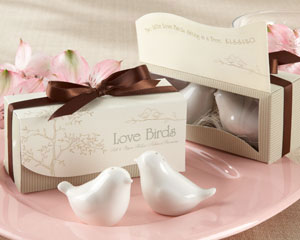 Love Birds in the Window Ceramic Salt & Pepper Shakers
