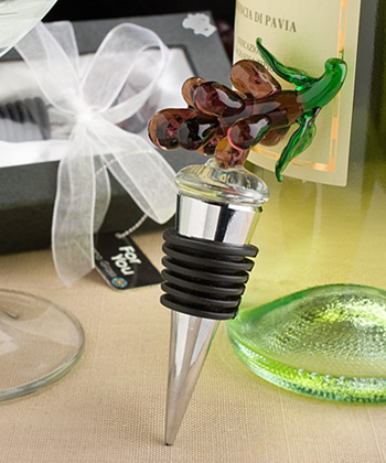 Murano Glass Collection grape design wine bottle stoppers