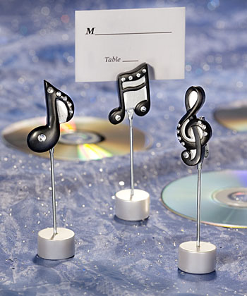 Musical note place card holders