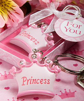 Pink - blue crown themed princess - prince key chains