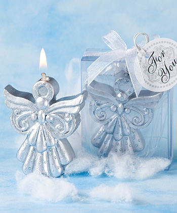 Silver Angel Candle Favors