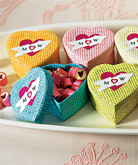 Woven Heart Shaped Box with Lid (Set of 24)
