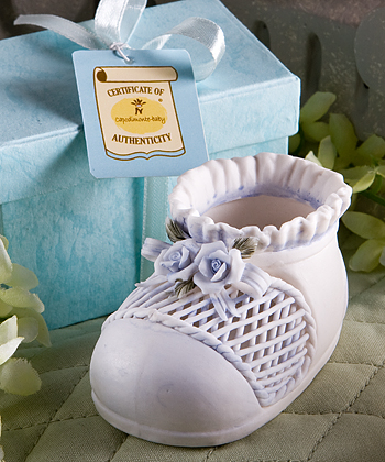 pink or blue baby bootie favors