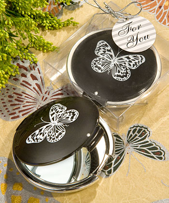 Elegant Reflections Collection butterfly mirror compact favors