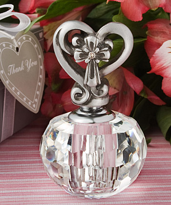 Choice Crystal Collection heart and cross design perfume bottle favors