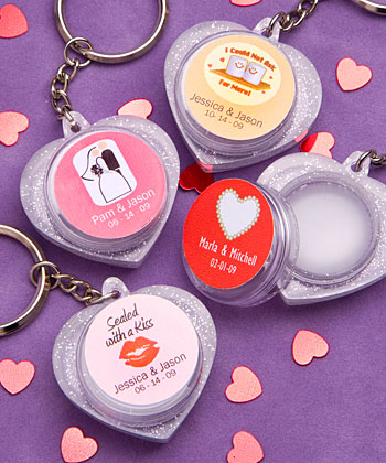Personalized Expressions Collection heart design lip balm key chains