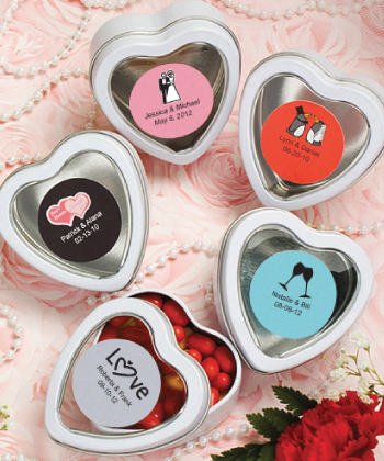 Personalized Expressions Collection white / silver heart shaped mint tins