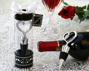 Sterling Heart Bottle Stopper in Tall Showcase Display Box