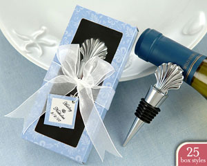 Scallop Shell Bottle Stopper in Personality Box ( 25 styles/colors) (Set of 4)