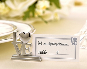 "LOVE" Place Card Holder/Photo Holder with Matching Place Cards (Set of 4)