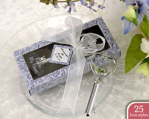 "Key to My Heart" Bottle Opener in Personality Box ( 25 styles/colors) (Set of 4)