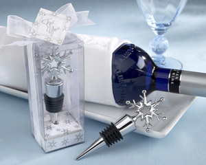 Snowflake Bottle Stopper in Shimmering Gift Box