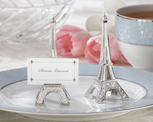 "Evening in Paris" Eiffel Tower Silver-Finish Place Card/Holder (set of 4)