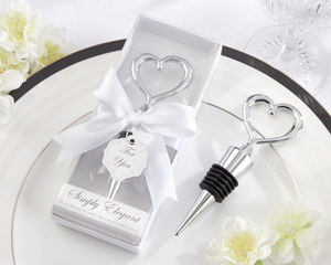 Simply Elegant Chrome Heart Bottle Stopper