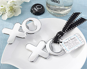 "Hugs & Kisses from Mr. & Mrs." Chrome XO Bottle Opener