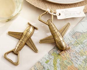 "LET THE ADVENTURE BEGIN" AIRPLANE BOTTLE OPENER