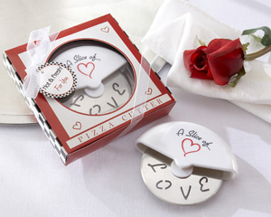 "A Slice of Love" Stainless-Steel Pizza Cutter in Miniature Pizza Box