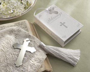 Blessing  Silver Cross Bookmark with Tassel in Keepsake Book Box