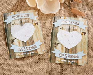 "RUSTIC HEARTS" PERSONALIZED HEART SEED PAPER CARDS (SET OF 12)