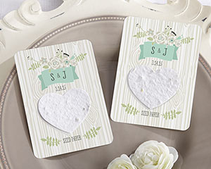 "LOVE GROWS" PERSONALIZED HEART SEED PAPER CARDS (SET OF 12)