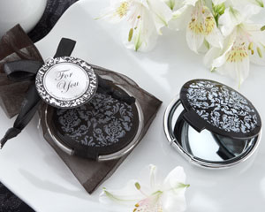 Reflections Elegant Black-and-White Mirror Compact