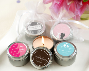 Personalized Travel Candle in Sheer Organza Bag