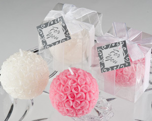 Rose Ball Candle in Gift Box with Free Personalized Tag