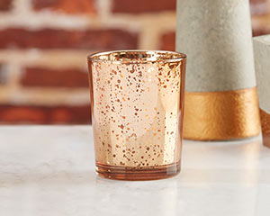 COPPER MERCURY GLASS TEALIGHT HOLDER (SET OF 4)