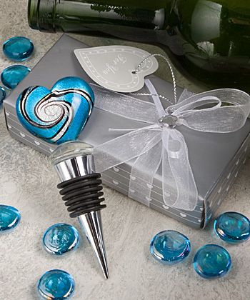 Stunning Murano heart design wine bottle stoppers