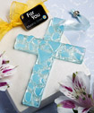 Murano Glass Collection hanging cross favors (blue)